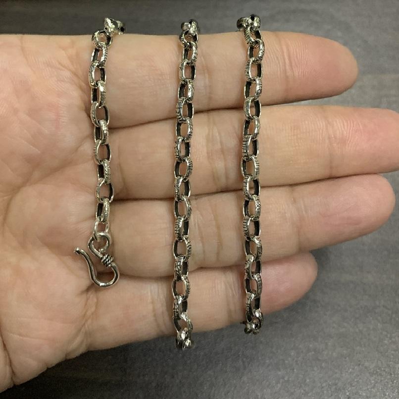 Echte Silber Retro 5mm lange Box Kette Buddhismus Mantra Siegelkette S925 Sterling Silber Biker Männer männliche Halskette Schmuck Geschenk