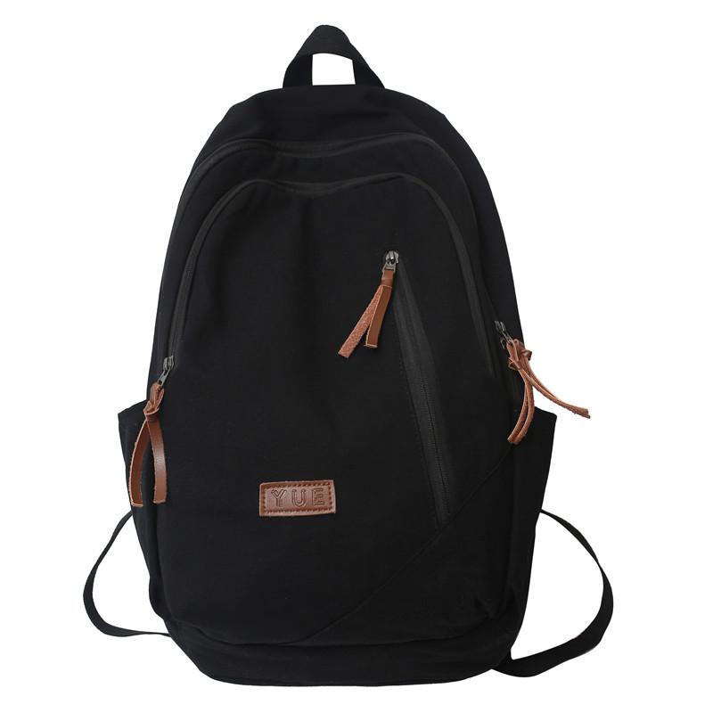 Color Simple Solid Letter Decoration Student Leisure Backpack For School