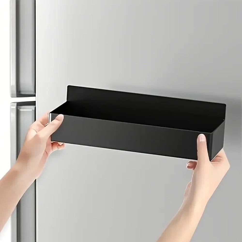 2pcs No Drilling Storage Basket Plastics Spice Storage Rack Refrigerator Microwaves