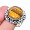 Natural Tiger Eye Gemstone 925 Sterling Silver Jewelry Ring Size 9.5 AR-16975