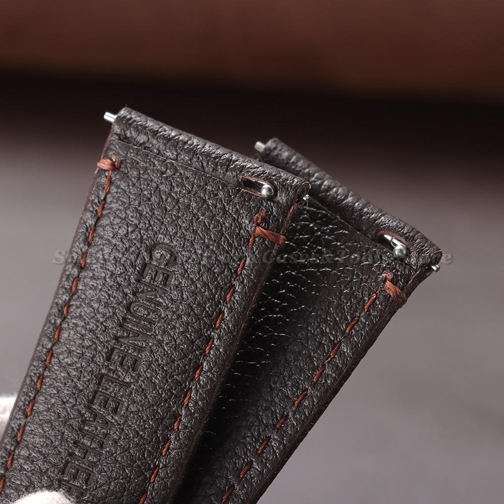 Pebble Grain Genuine Calfskin Watch Bands 20mm 22mm Universal Watchband Litchi Pattern Soft Business Watch Strap for Men Women