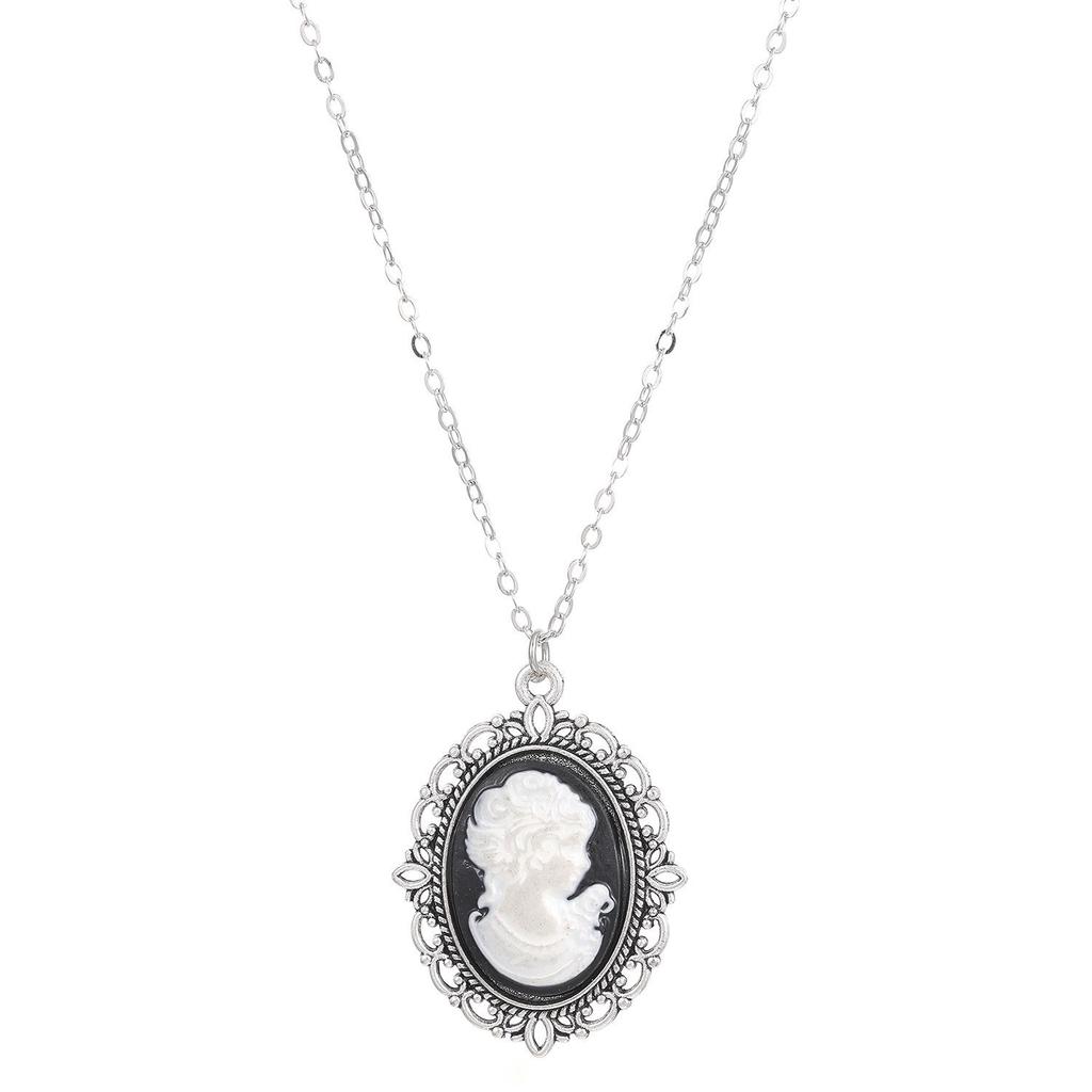 Vintage Cameo Anhänger Halskette & Ohrringe Set für Damen
