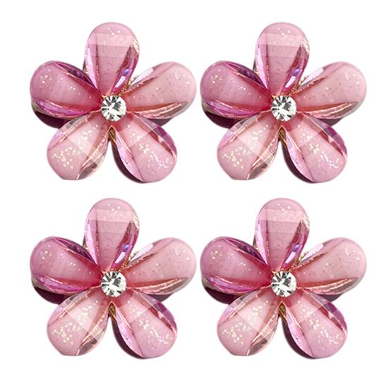 

4Pcs Hair Pins Camellia Flower Shape Mini Gripper Side Bang Small Hair Claw Commuting Dating Dinner Hair Accessories B