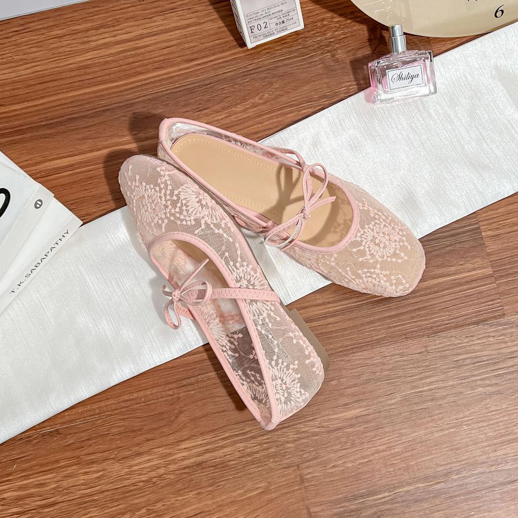 Soft sole not tired feet spring and summer mesh flat shoes women's high sense 2025 ballet breathable women's shoes low heel casual shoes