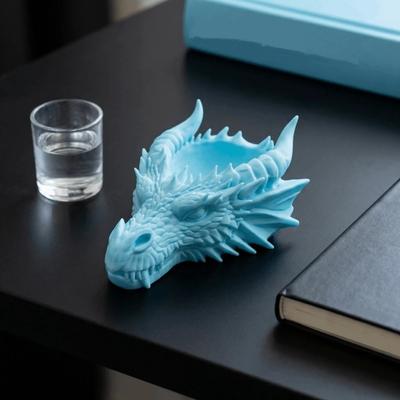 Organizer 3D Print Dragon Head Storage Tray Multi Functional Gothic Jewelry Display Holder Funny Dragon Head Ornaments Desktop