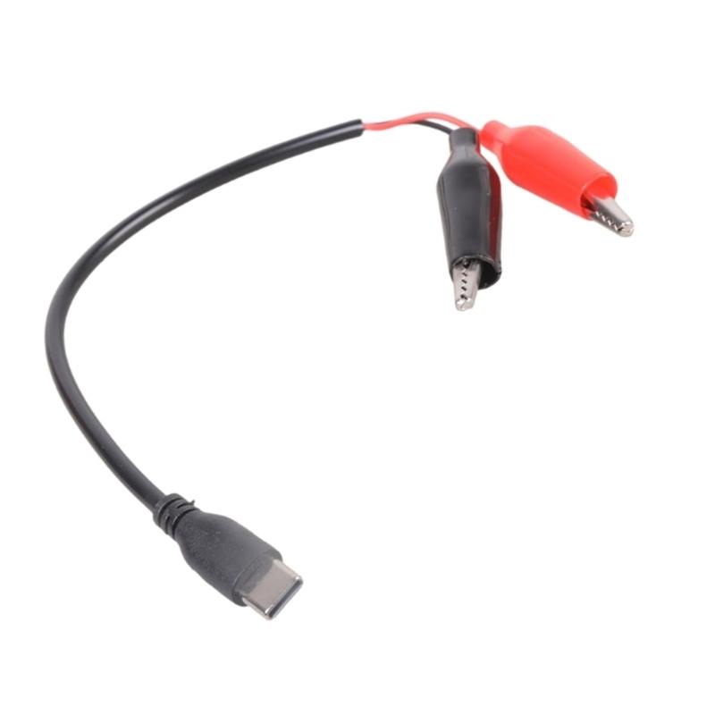 Set of 5 Universal Alligator Clip to Type C Power Cord Charging Solution for Any Device Compatibility Solar Applications