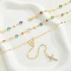 2 Pcs/Set Y-Shape Tassel Chain Multi-layered Necklace for Women Vintage Colorful Crystal Cross Necklaces Daily Wear Jewelry Gift