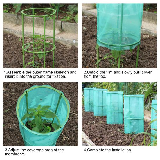 Frost Protection Plant Cage Ventilated Plant Guard from Animals Quick Setup Garden Cloches for Blueberry Bushes Vegetables Flowers Fruits Seedlings
