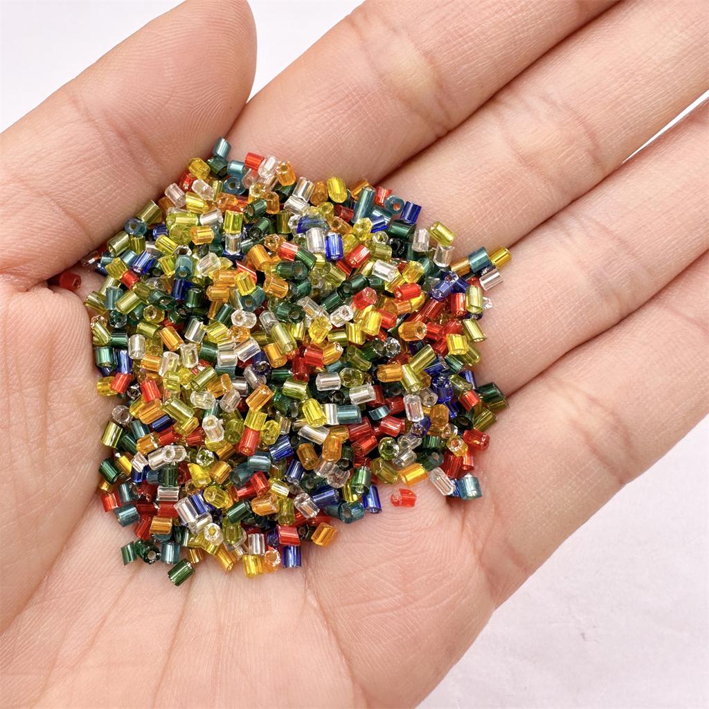 1000Pcs 2mm Bead Bracelet Beading Chain Beads Glass Tube