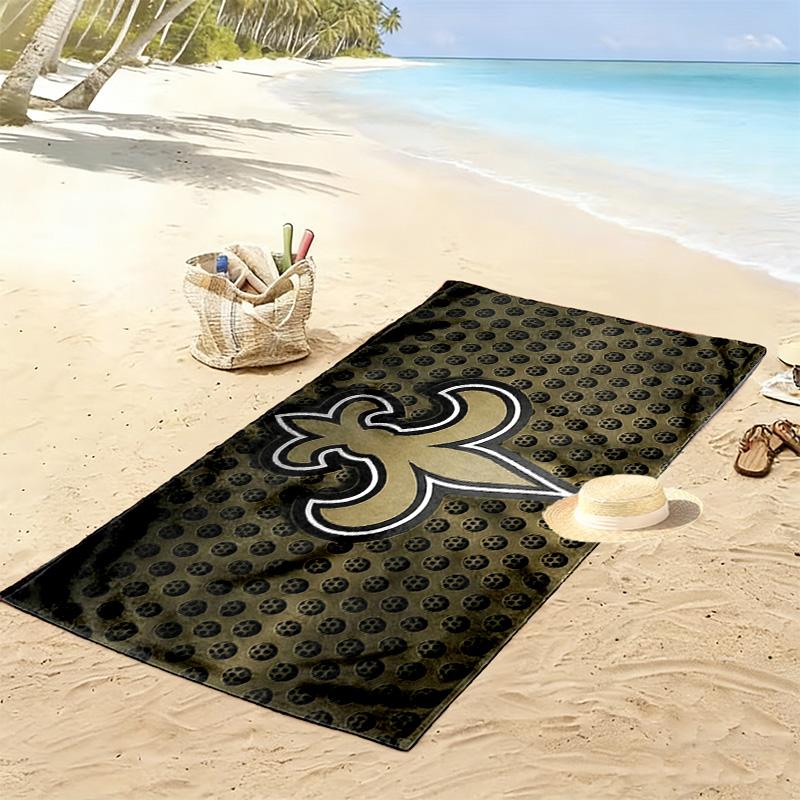 New Orleans Saints2 Print Beach Towel, Large Soft Quick Dry Towel for Beach Camping Swimming