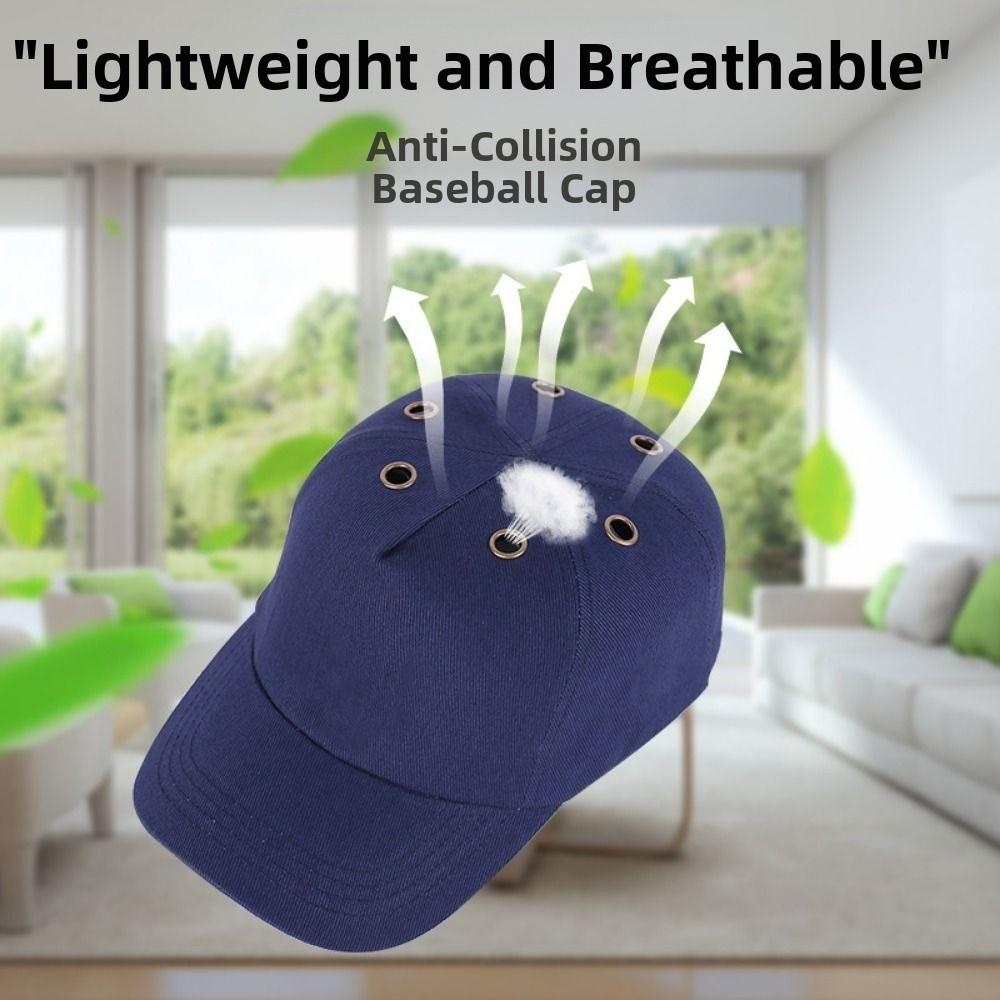 Adjustable Strap Safety Hard Hat Top 6 Holes Safety Baseball Caps  Outdoor Sports