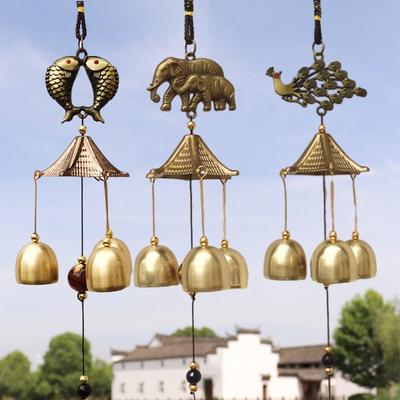Vintage Alloy Wind Chime Hanging Decoration Home Wall Door Decoration Metal Bell Pendant Outdoor Garden Lucky Hanging Decor Gift