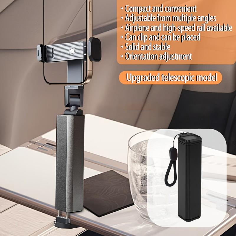 Universal Phone Holder Travel Essentials Flexible Rotation Hands-Free Airplane Phone Mount Seat Upgrade Auto Locking Phone Stand