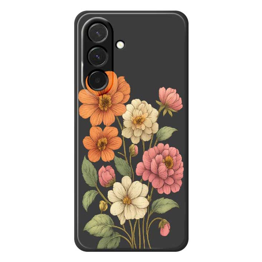 For Samsung Galaxy A36 5G Case Beautiful Flowers Pattern Printing Straight Edge TPU Phone Back Cover