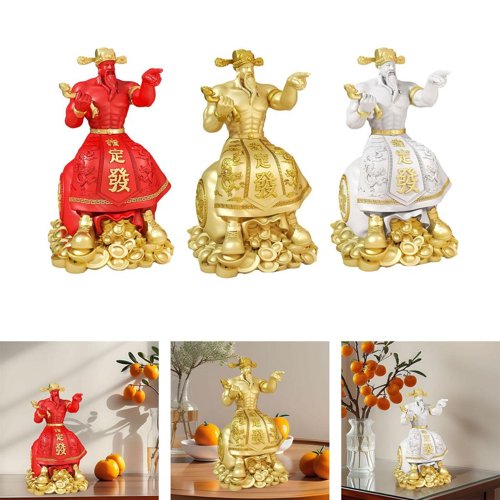 Chinese Cai Shen Statue Feng Shui Decor for Home Office Chinese New Year Gift
