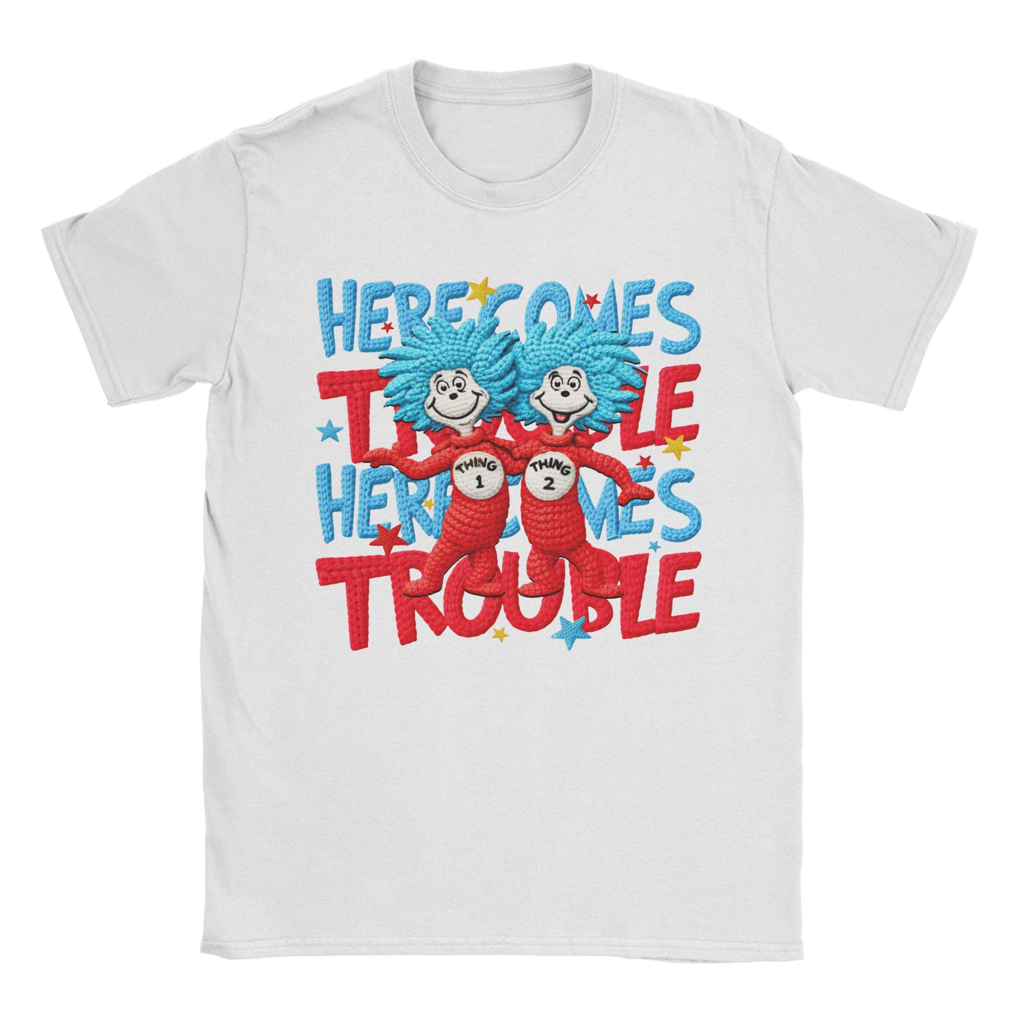 

Thing 1 Thing 2 Buddies reading day Printed T Shirt for Unisex Women 100 Cotton Cartoon Tee Shirt Clothes S