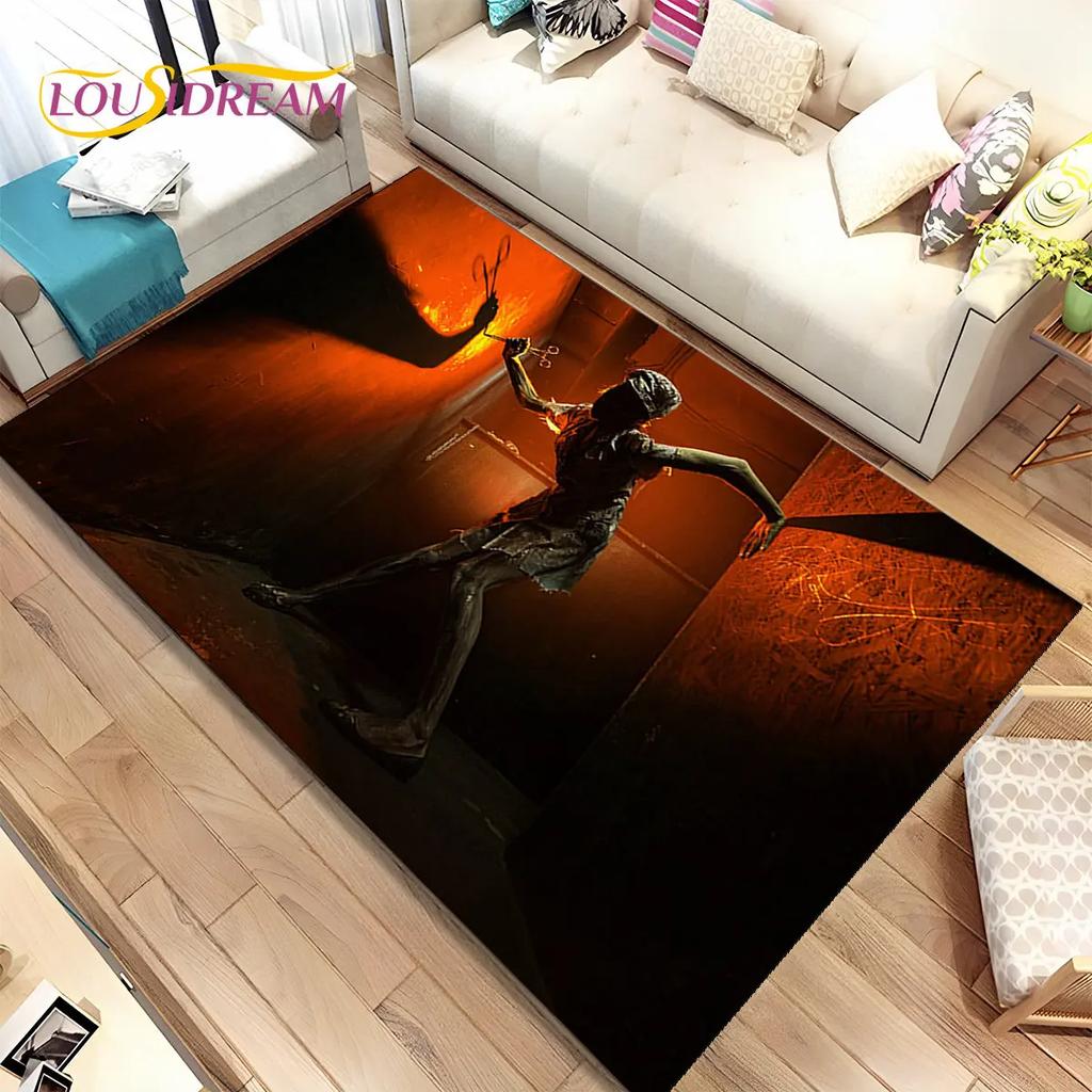Teppich mit Horrorfilmspielen von Silent Hill, Teppich für Wohnzimmer, Schlafzimmer, Sofa, Fußmatte, Dekoration, rutschfeste Bodenmatte für Kinder