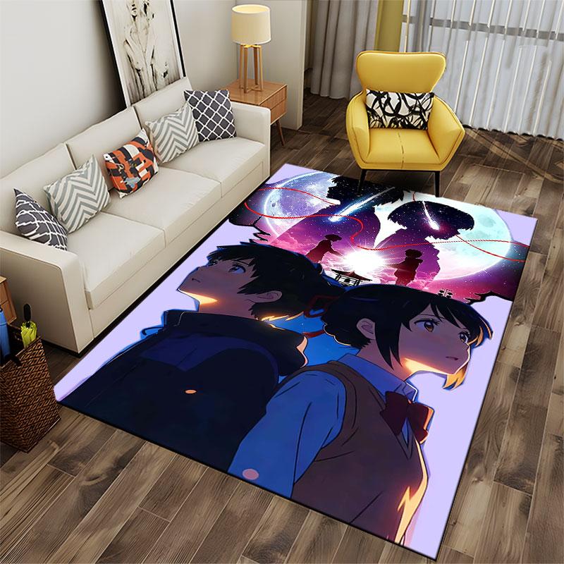 Anime-Inspired Romantic Galaxy Carpet suitable as a non-slip mat for the living room or bedroom sofa