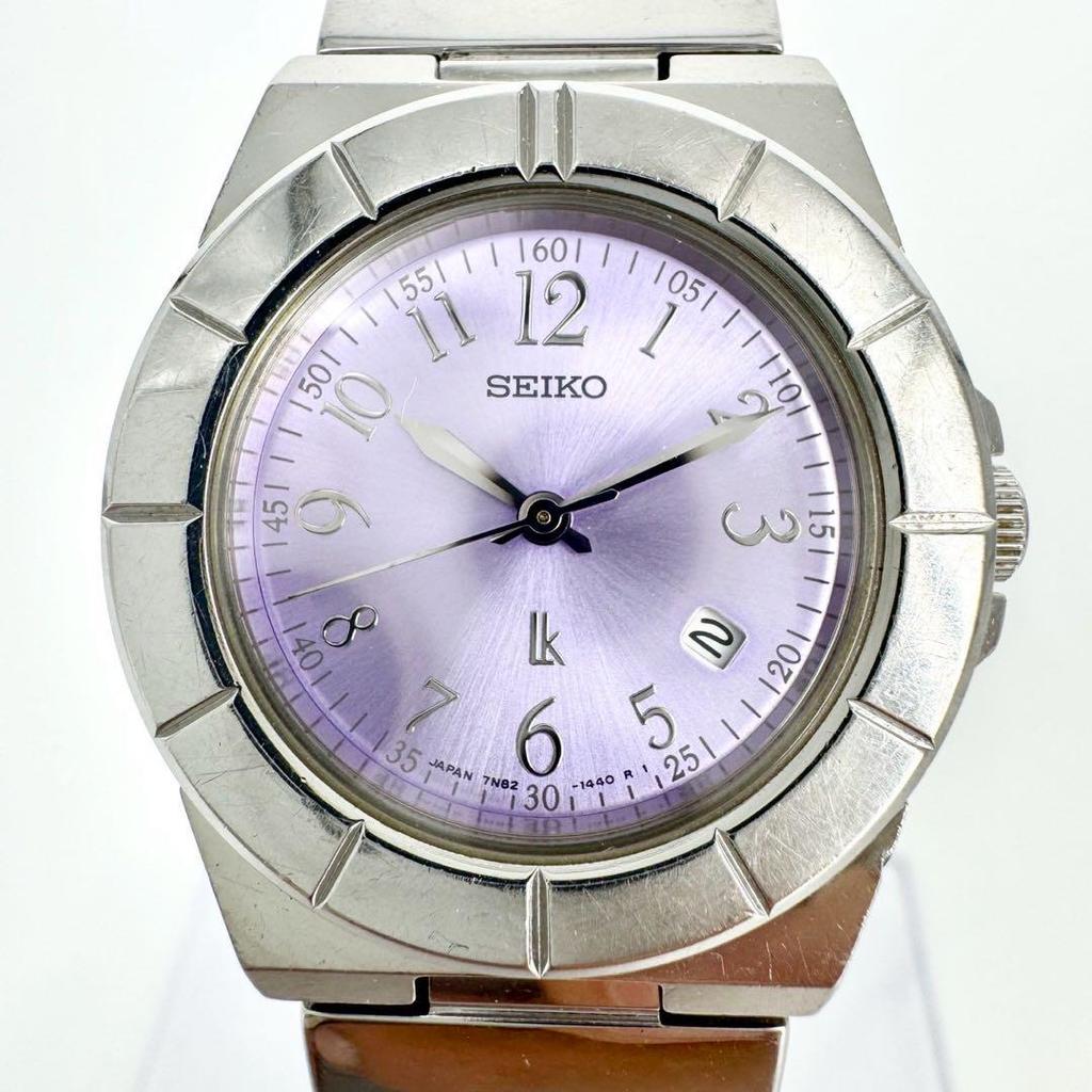[USED] Battery SEIKO Lucia Round Date Lavender Dial Watch