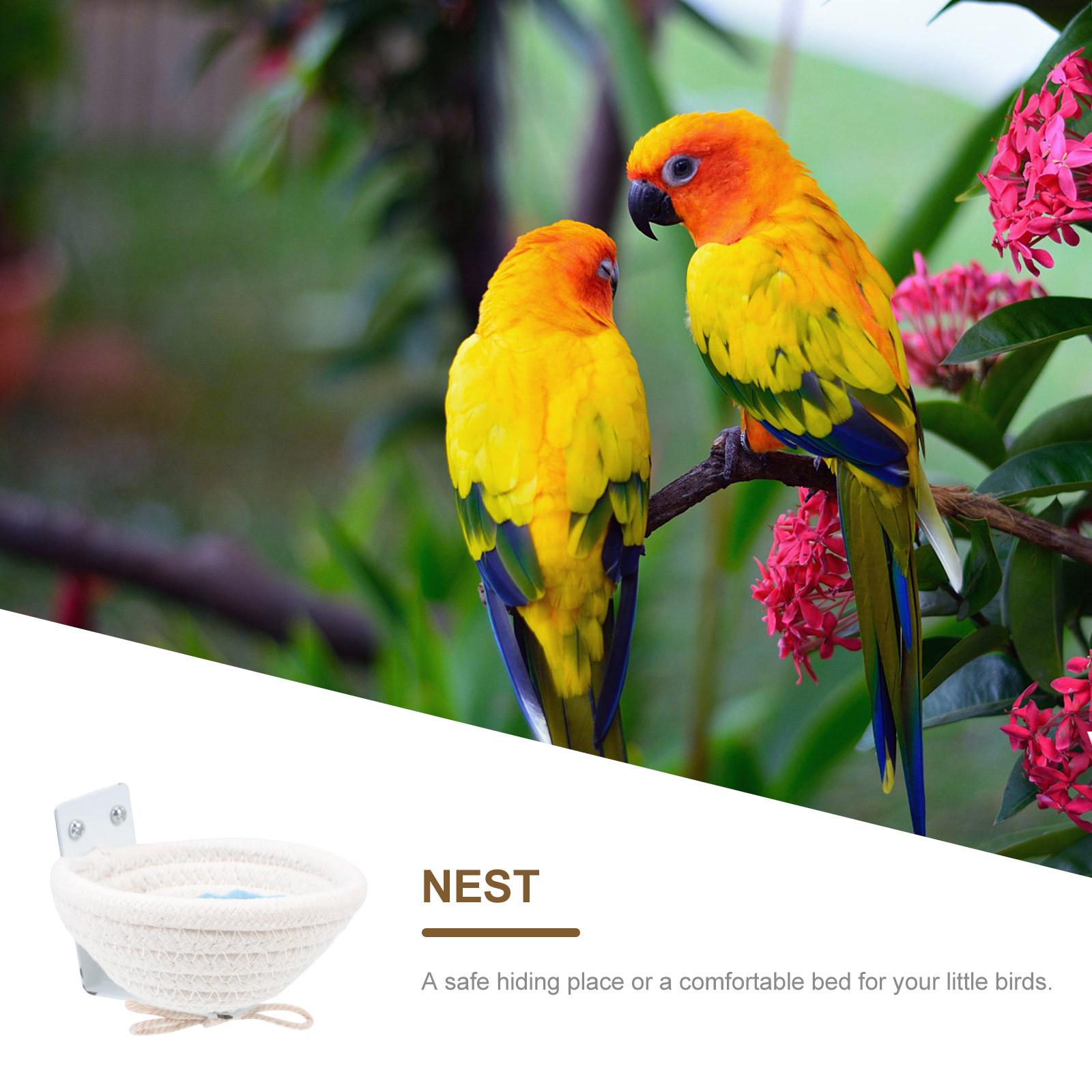 

Nest Cotton Rope Hanging Bed For Parrot Breeding Box Cage Pet Supplies Plastic Bird House Woven Nest Decorative Hanging 10X10X3cm
