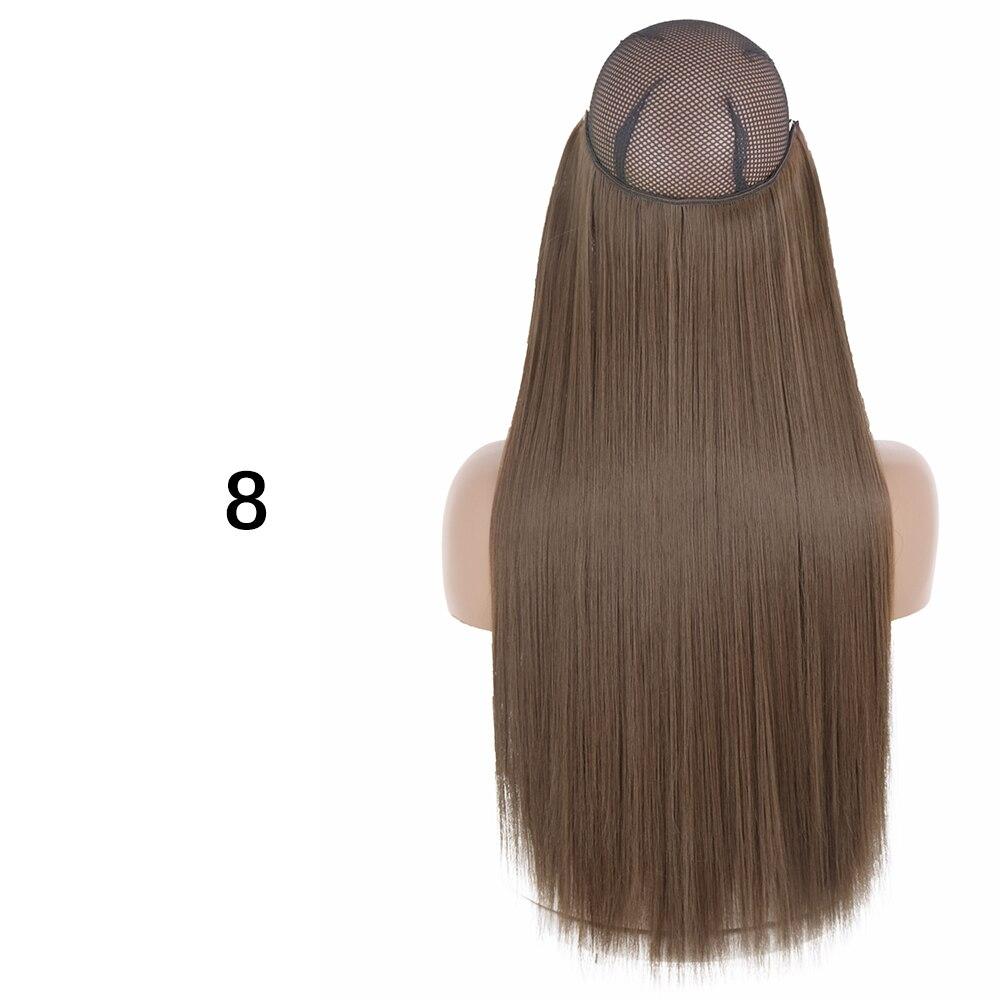MERISIHAIR Clip-less Synthetic Hair Extensions Invisible Line Hairpiece 16 22 32 Inches Natural Black Brown Blonde for Women