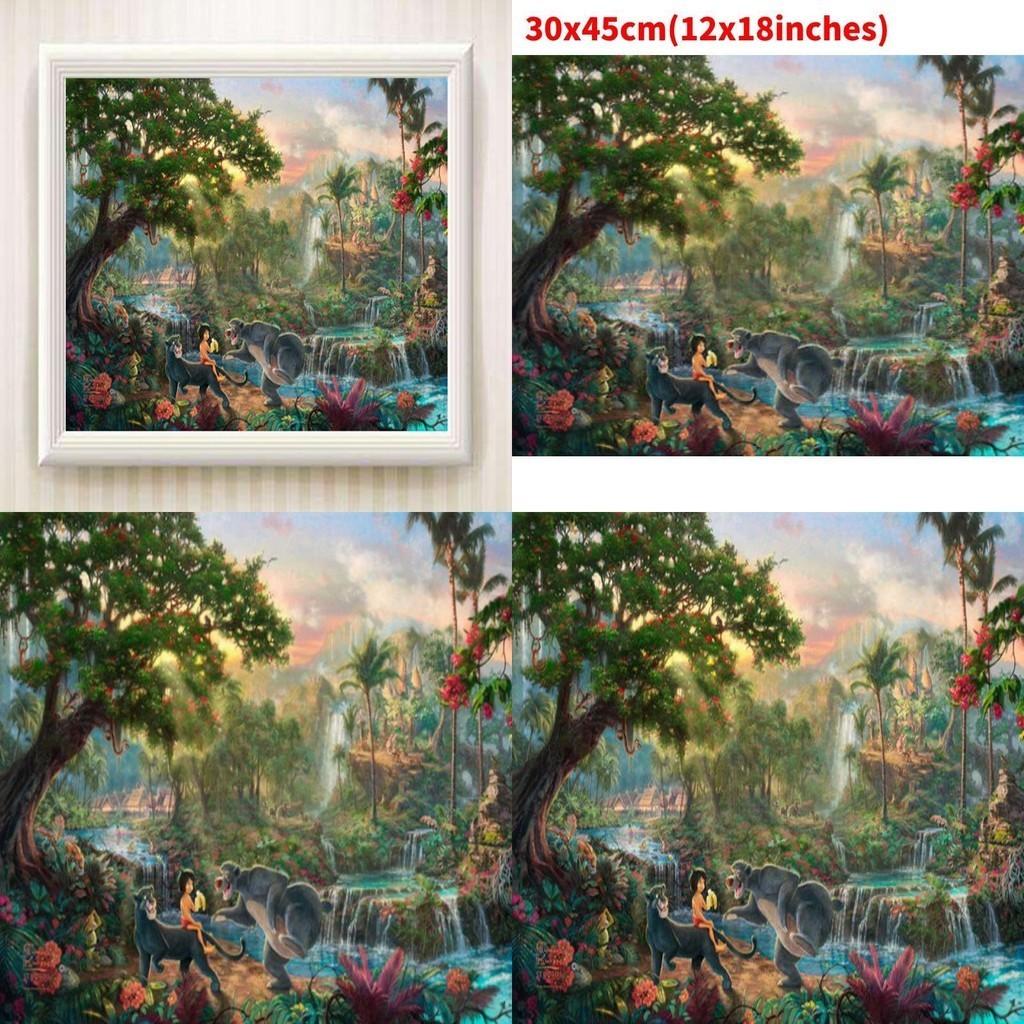 Modern Decorative Mermaid Princess Canvas Painting Cartoon/animation Style Colorful Flower Pattern Framed Spray Painted