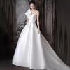 Korean Satin Simple Light Wedding Dress 1011 New Small Bride Goes Out To Welcome Travel Photography Mori Wedding Dress