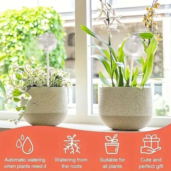 Plant Watering Bulb Animal Flower Design Self Watering Globes Planter Insert Automatic Watering Device for Indoor Plants When Vacation