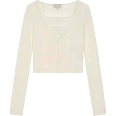 Short Slim Fit Solid Long Sleeve Casual Set Women Sets White J225096-YBI
