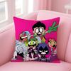 Fashion T-Teen Titans Gos Game Character Cushion Cover Pillowcase Short Plush Invisible Zipper Room Sofa Cushion Cover