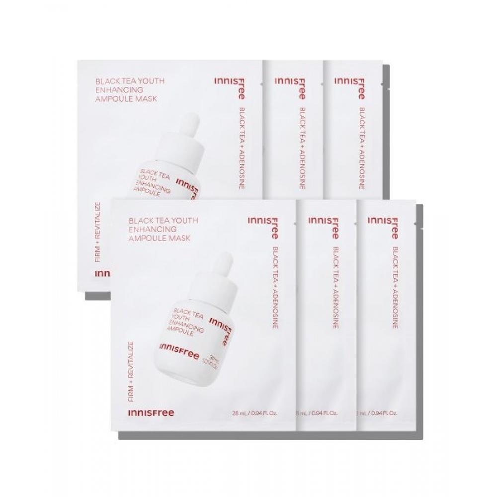 

Innisfree Black Tea Youth Enhancing Ampoule Mask 28ml 6 Sheets FREE