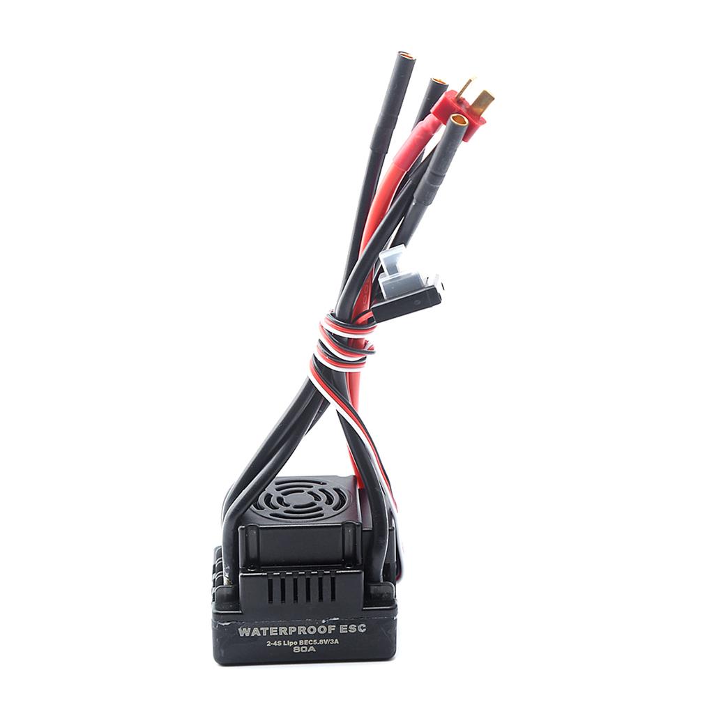Waterproof 3660 3300KV Brushless Motor 80A  Brushless ESC Programming Card With Motor Heat Sink Cooling Fan  Combo Set for 1Celsius8 Remote Control Ca
