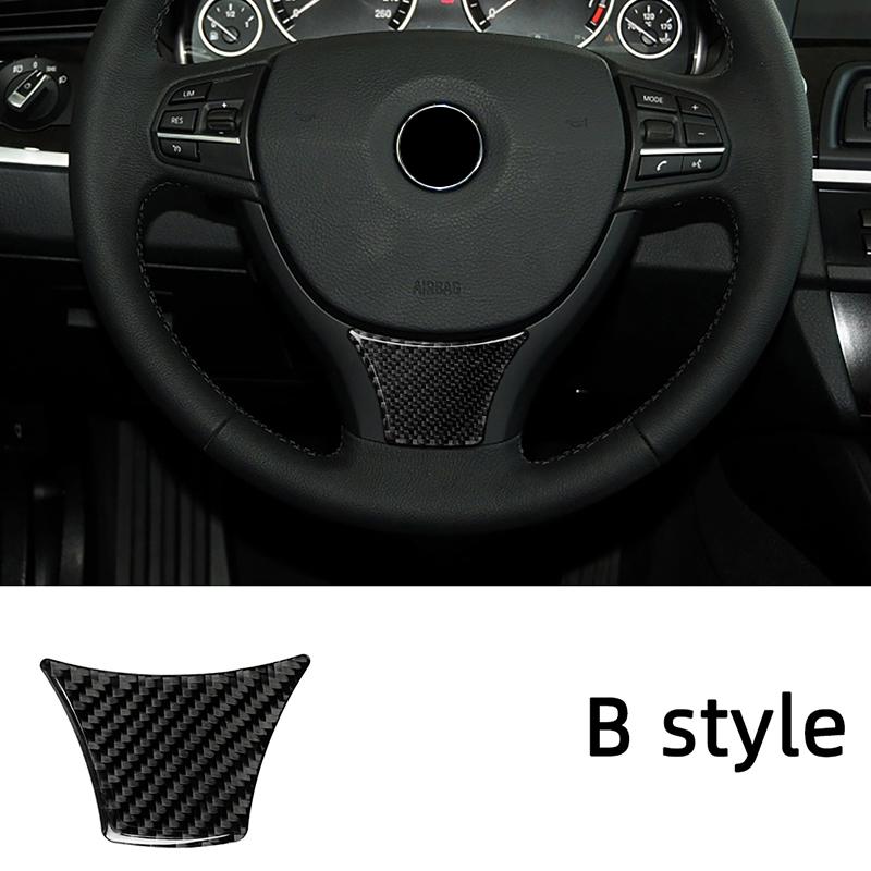 Dekorationsplåster för ratt Kolfiber Bilklistermärken För BMW 5-serie 2011-2017 F10 F18 528 525Li Interiör