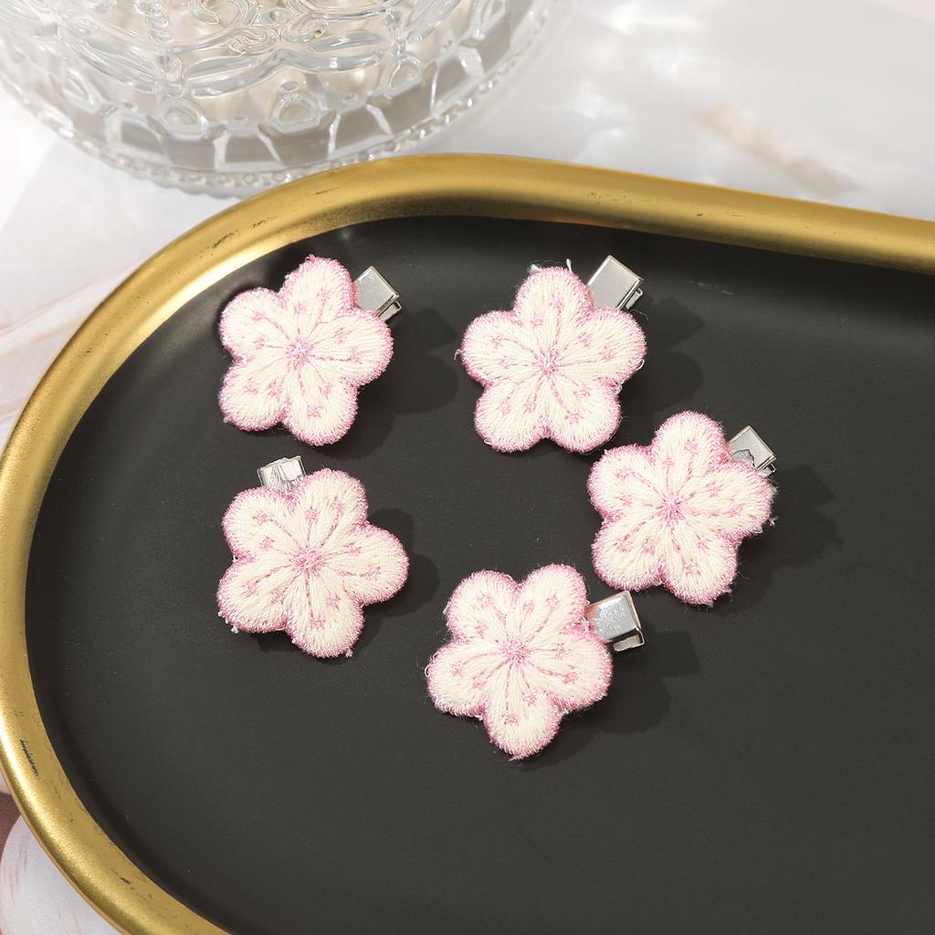 5PCS/set Flower Hairpin Knitting Korean Side Clip Ponytail Hairpin Girls Sweet Headwear Styling Braided Hair Accessories
