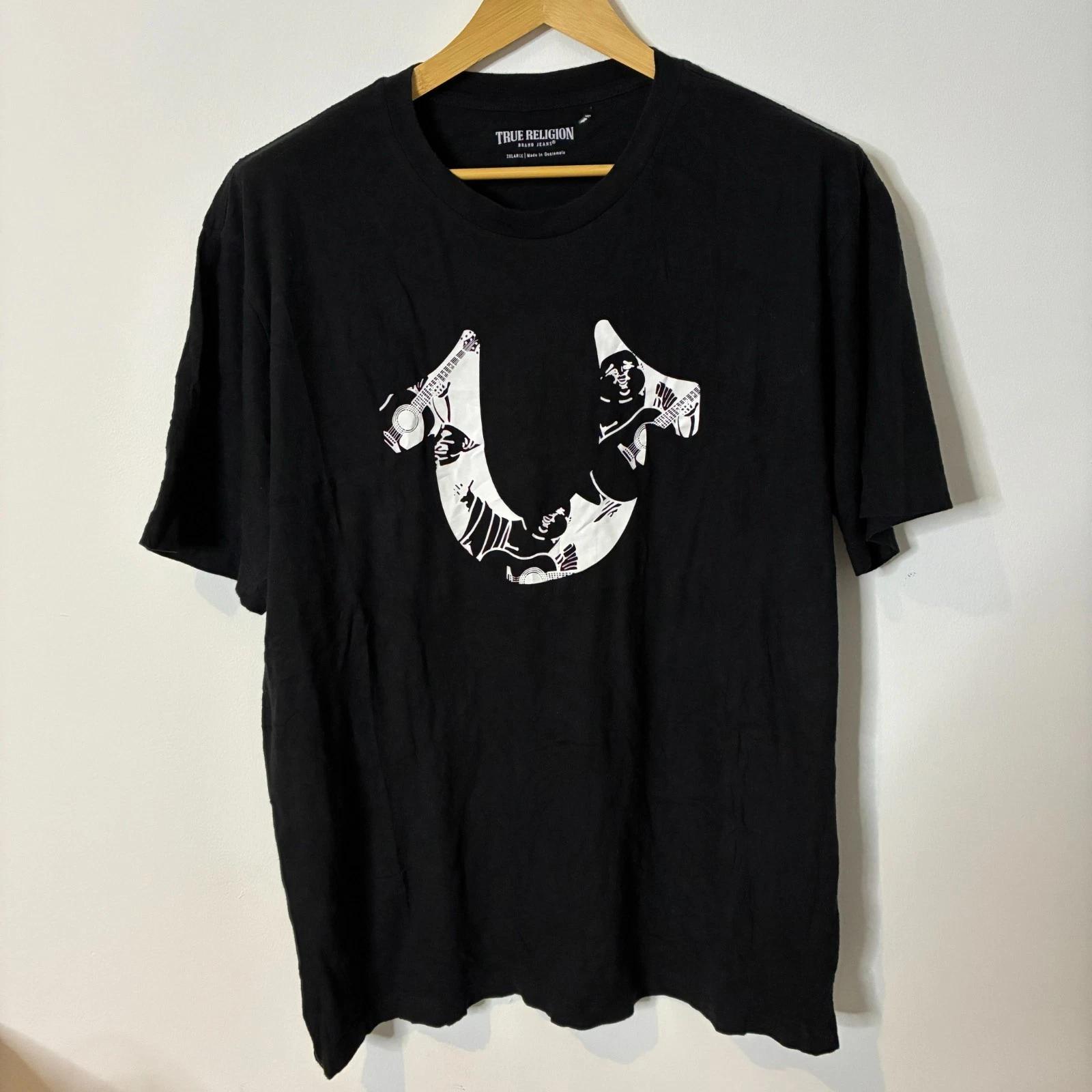 Рубашка True Religion Мужская 2XL XXL Черная с Логотипом Футболка Хлопок 2XL