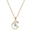 Light Luxury Temperament Gorgeous Full Diamond Dolphin Necklace Female Versatile Collarbone Chain Titanium Steel Chain
