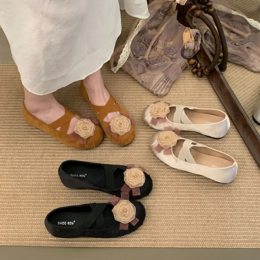 Wieczorny wiatr okrągła główka kwiatowa wewnętrzne zwiększenie wysokości buty Mary Jane nowy chiński styl ze spódnicą płytkie usta płaska podeszwa buty