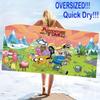 Adventure Time Print Beach Towel, Large Soft Quick Dry Towel for Beach Camping Swimming
