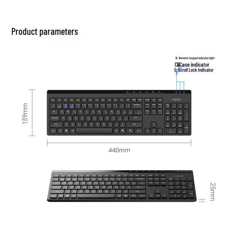 Rapoo 8100GT Multi-mode Wireless Keyboard and Mouse Combo