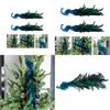 Set of 2pcs Simulated Long Tail Blue Peacocks Decor Natural Feather Crafts Christmas Decorations Tree Hanging Pendants Top Sale