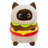 Cute Cat Plush Pillow: Siamese & Black Cat Hugging Doll