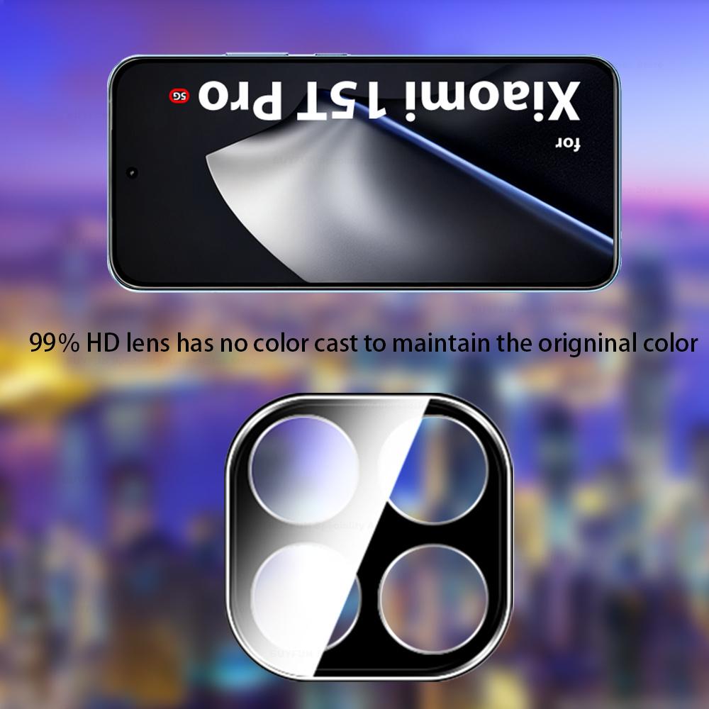 1-3PCS Black 9H Hardness Anti-Scratch Camera Protector Cap For Xiaomi 17T 15T Pro HD Rear Anti-Scratch Tempered Glass Film Cover