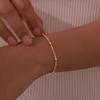 Stainless Steel Water Wave Bead Chain Bracelet for Women Gold Color Vintage Bracelets Jewelry Gifts