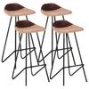 Day and Night - Day and Night Kitchen Stools 4 Units Genuine Brown Leather