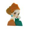 Acrylic Layered Girl In Sweater Winter Brooch Handmade Fashion Pin for Coat Scarf Bag Creative Jewelry Gift