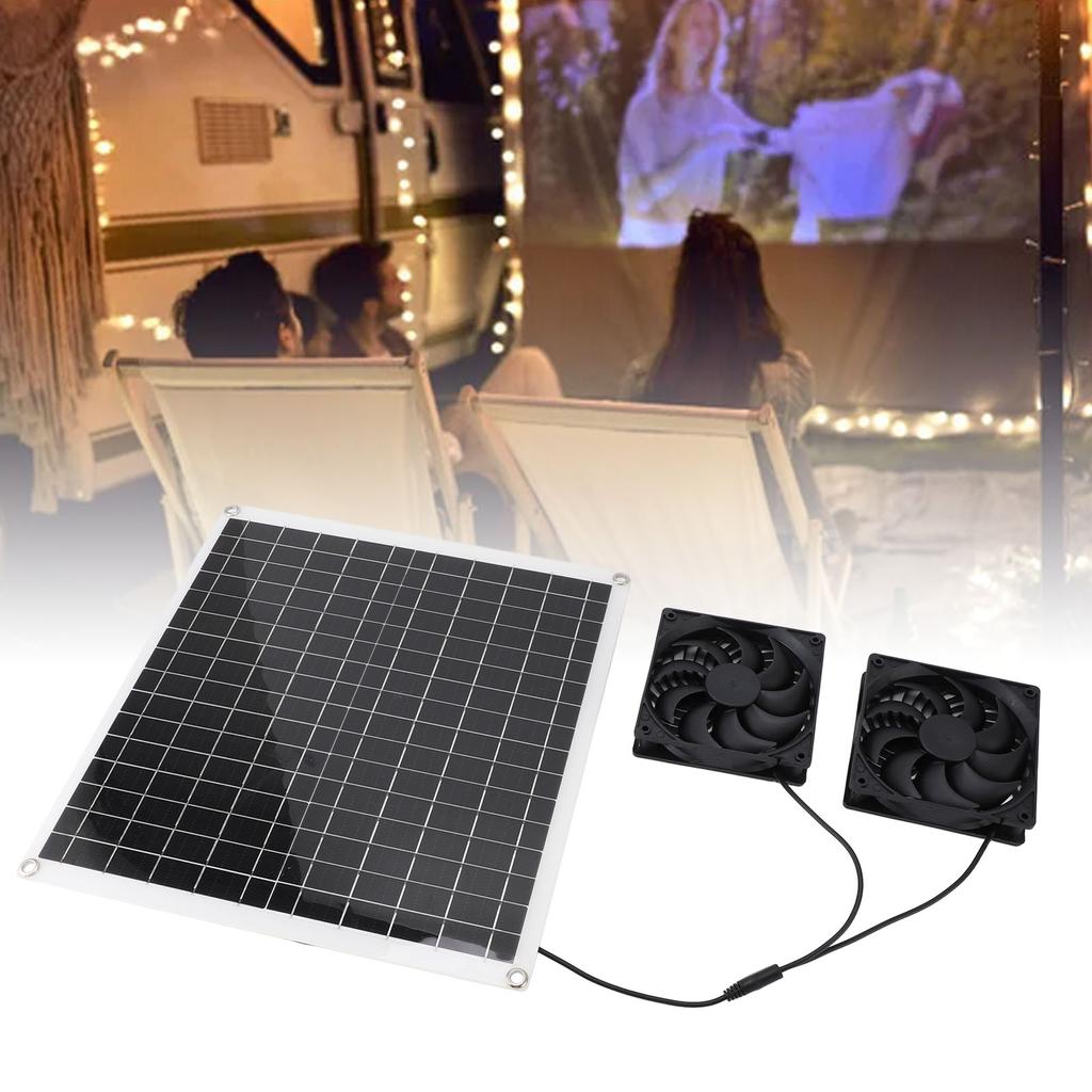 Solar Panel Powered Fan Portable Outdoor Multifunctional Solar Air Circulation Fan Kit 20W12V