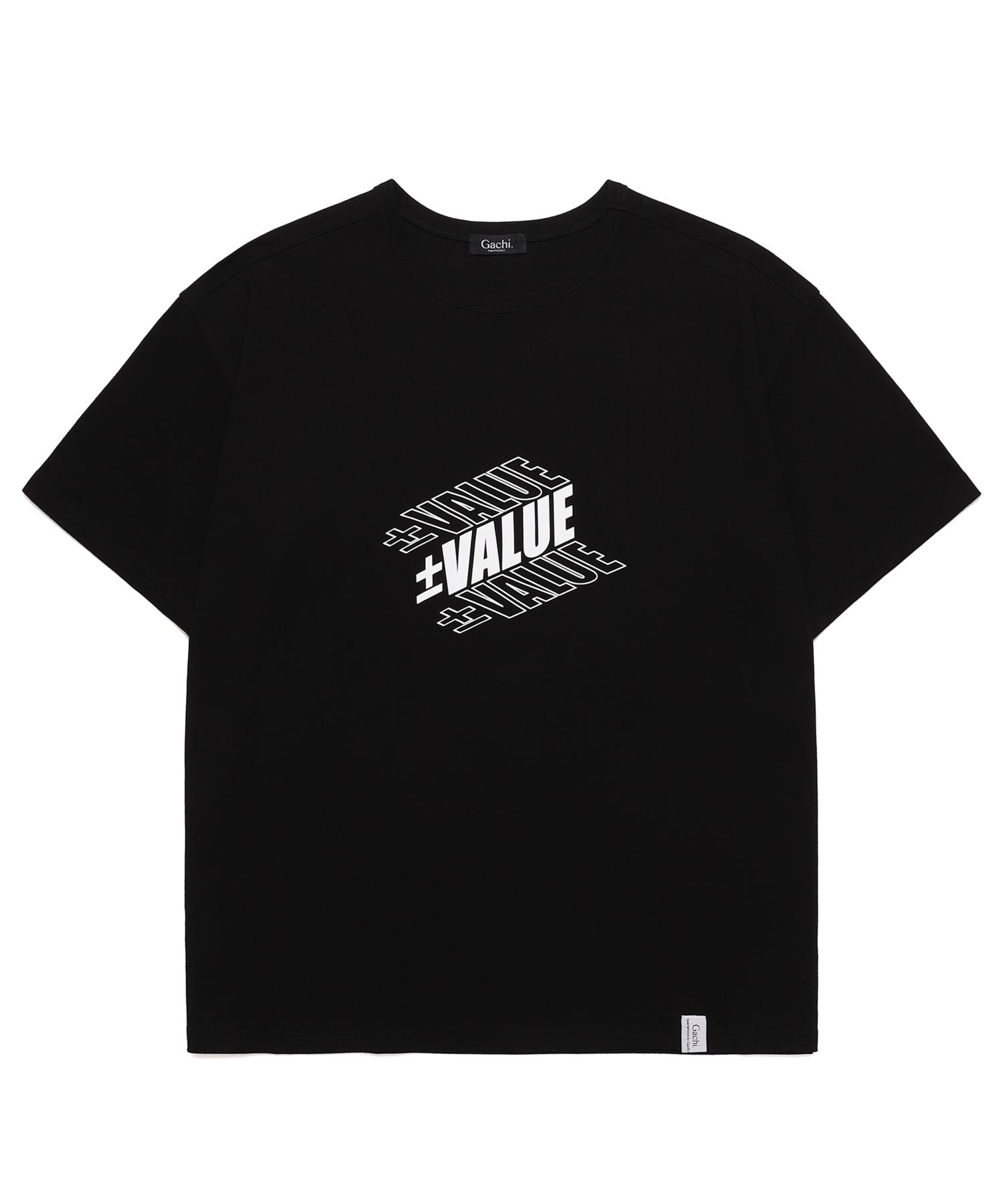 Gachi Loose Fit Value Logo Short Sleeve T-Shirt Black White L