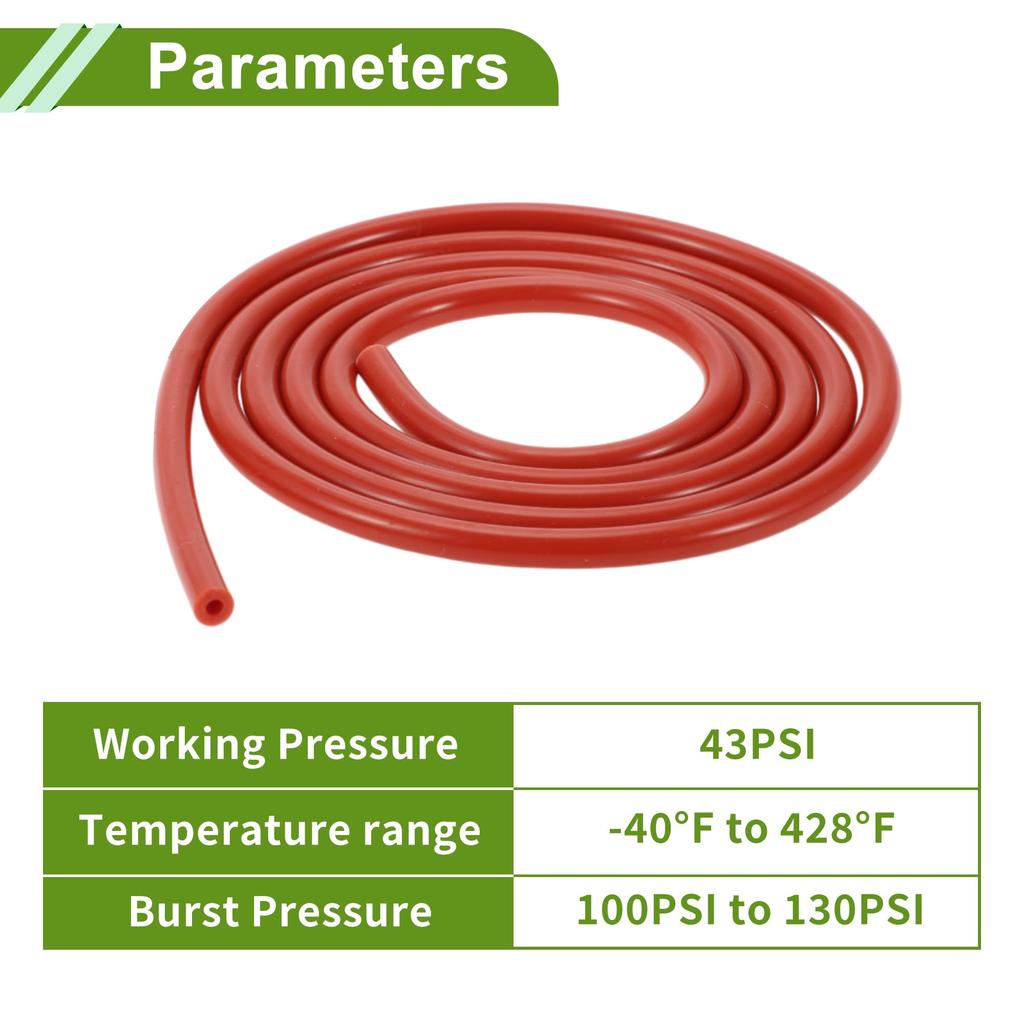 HOPESPANNER 5Ft 1/8" 3.0mm ID 2mm ThickNe-ss Silicone Vacuum Tube