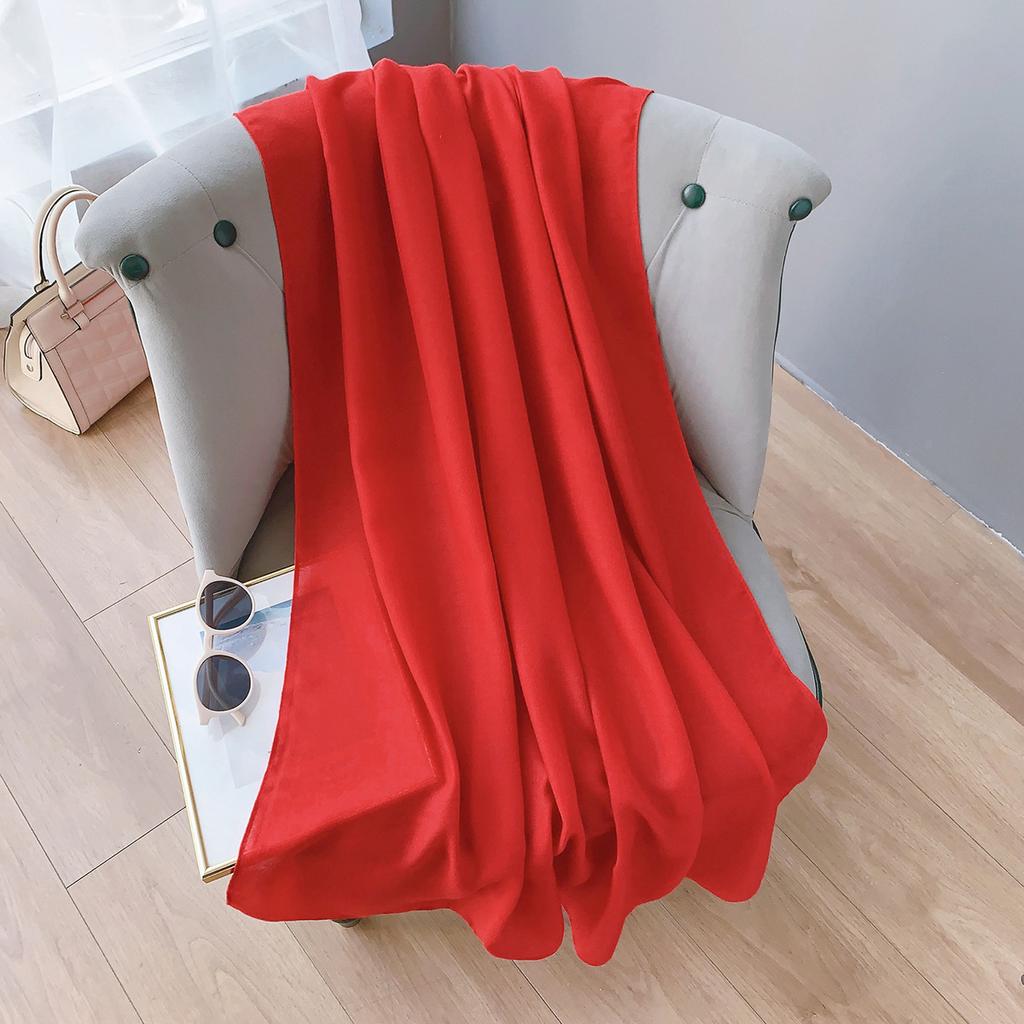 Cotton And Linen Scarf Women'S Literary And Artistic Long Solid Color Shawl Thin Versatile Neck Protection Silk Scarf Air Conditioner Outside The Room