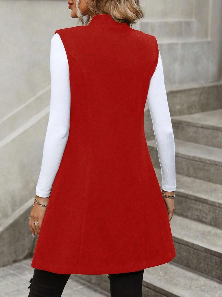 2025 Autumn/Winter Elegant Wool Sleeveless Vest for Europe and America